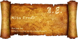 Nits Ernő névjegykártya